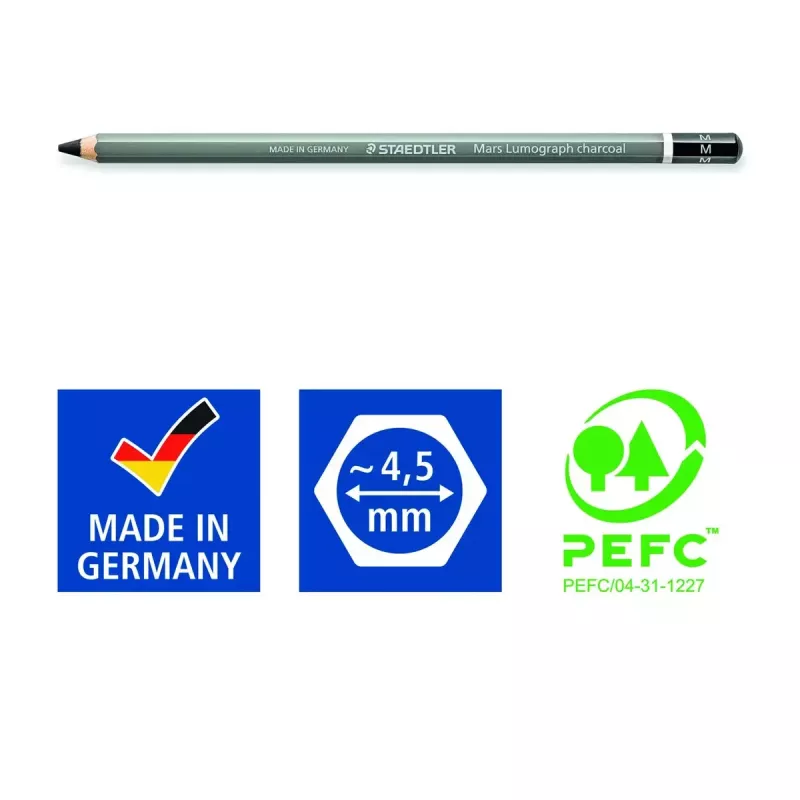Kohlestift Staedtler Mars Lumograph 4 Stk. Schwarz