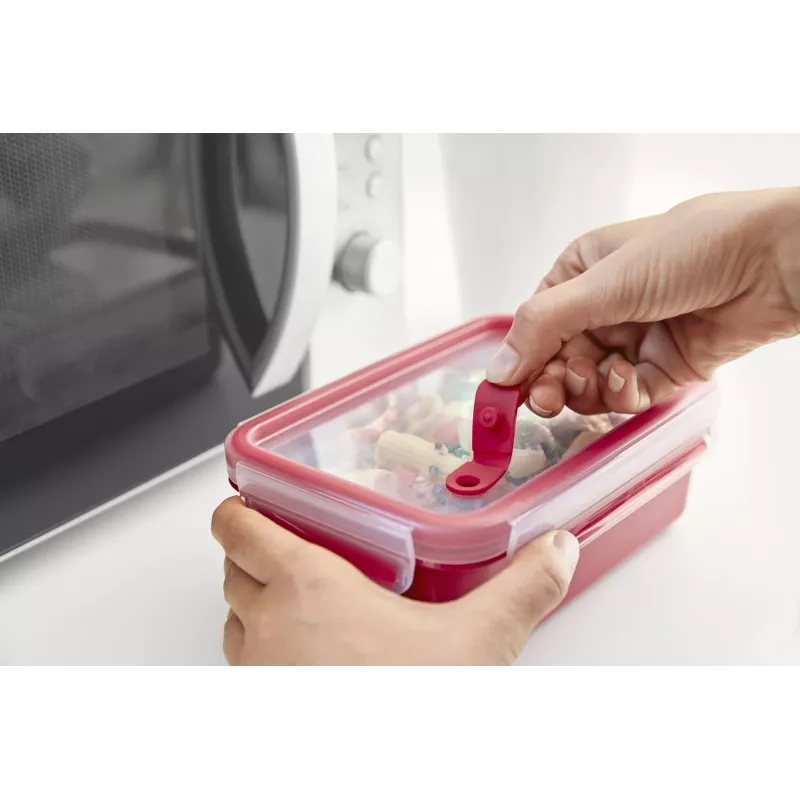EMSA N10604 Quadratische Box 1,3 L Rot, Transparent 1 Stk.