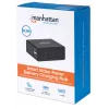 Manhattan Smart Video Multiport Dock, Anschlüsse (x5): HDMI-Anschluss, USB-A (x2), USB-C (x2), mit Power Delivery zum USB-C-Anschluss, interne Stromversorgung, ultrakompakt, abnehmbares Netzkabel, schwarz, drei Jahre Garantie, Einzelhandelsbox