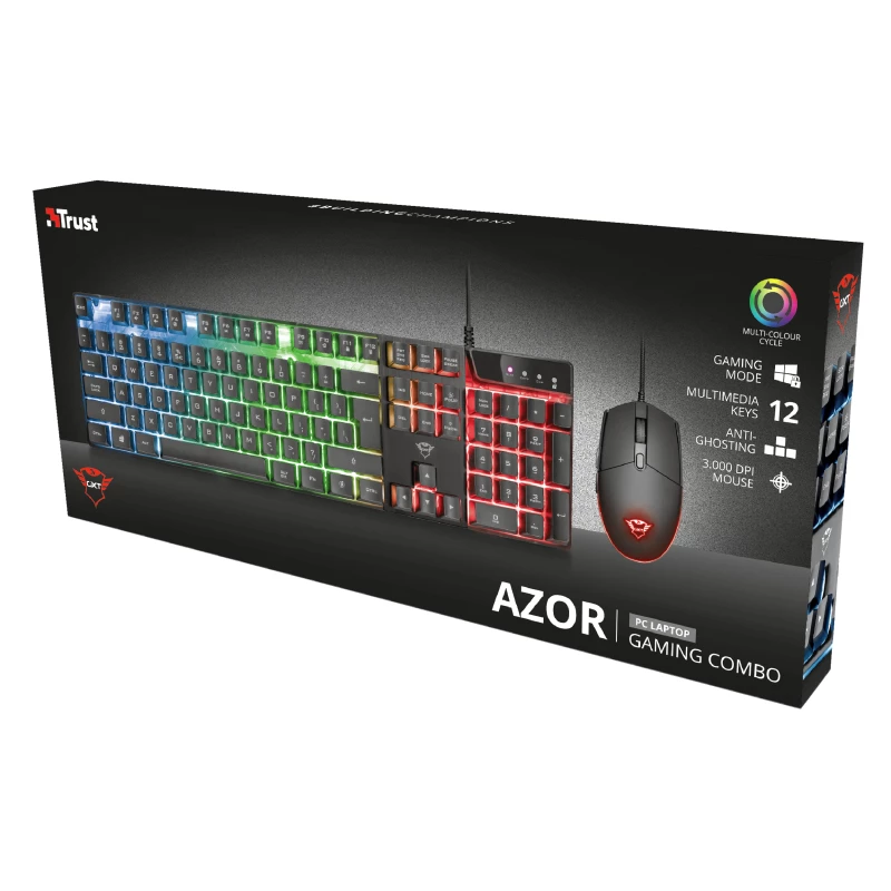 Trust GXT 838 Azor Tastatur und Maus Gaming USB Deutsch Schwarz