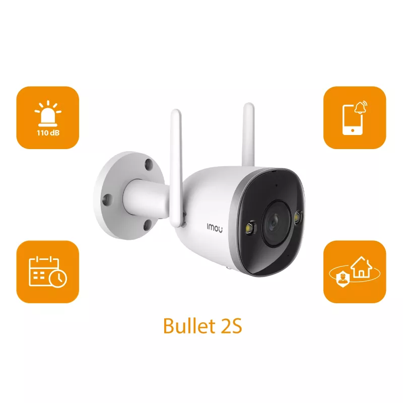 Imou Bullet 2S, IP-Überwachungskamera, Innenbereich, Kabelgebunden & Kabellos, Außenbereich, CE, FCC, Decke/Wand