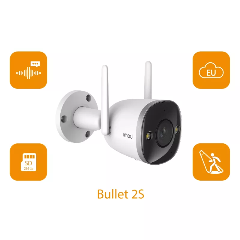 Imou Bullet 2S, IP-Überwachungskamera, Innenbereich, Kabelgebunden & Kabellos, Außenbereich, CE, FCC, Decke/Wand