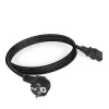 ACT Powercord Netzkabel CEE 7/7 Stecker (gewinkelt) - C13 schwarz 2 m