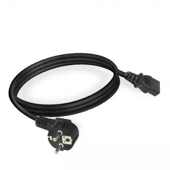 ACT Powercord Netzkabel CEE 7/7 Stecker (gewinkelt) - C13 schwarz 2 m