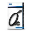 ACT Powercord Netzkabel CEE 7/7 Stecker (gewinkelt) - C13 schwarz 2 m