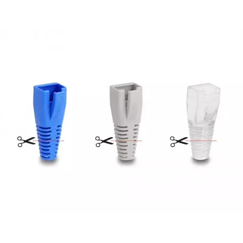 DeLOCK Zugentlastung für RJ45-Stecker schneidbar Set 50 Stück farbig