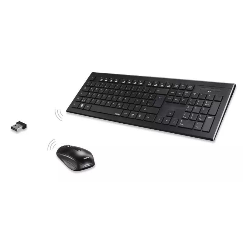 Hama Cortino Tastatur Maus enthalten Home/Office RF Wireless QWERTY Ukrainisch Schwarz