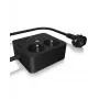ICY BOX IB-MPS2220B-CH Stromverlängerung 1,9 m 2 AC-Steckdosen Innenbereich Schwarz