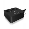 ICY BOX IB-MPS2220B-CH Stromverlängerung 1,9 m 2 AC-Steckdosen Innenbereich Schwarz
