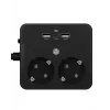 ICY BOX IB-MPS2220B-CH Stromverlängerung 1,9 m 2 AC-Steckdosen Innenbereich Schwarz