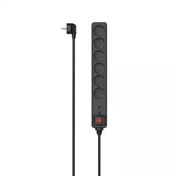 Hama 00223156 Power-Verlängerung 3 m 6 AC-Steckdosen Innenbereich Schwarz