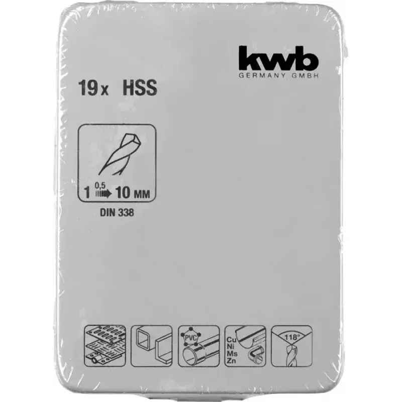 Bohrer-Set KWB 421944 19-tlg. 1,0 - 10 mm Spiralbohrer