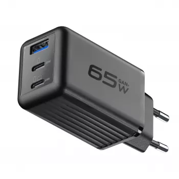 Cellularline Multipower Micro 65W Ultra-kompaktes 65W-Schnellladegerät mit 3 Anschlüssen