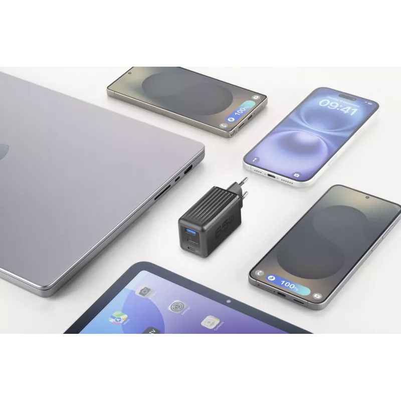 Cellularline Multipower Micro 65W Ultra-kompaktes 65W-Schnellladegerät mit 3 Anschlüssen