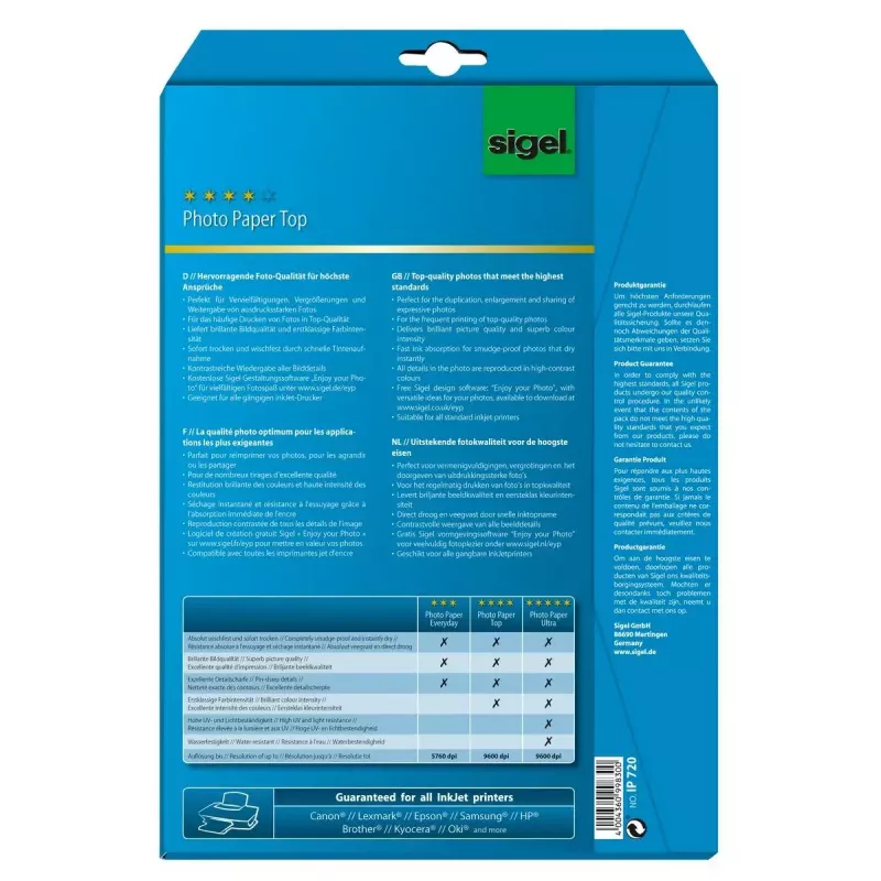 Fotopapier glänzend Sigel InkJet Top A4