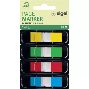 Lesezeichen Sigel HN495 Flexibles Lesezeichen Blau Grün Rot Gelb