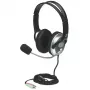 Manhattan Stereo-Over-Ear-Headset (3,5 mm), Mikrofonbügel (gepolstert), verstellbarer Stahl-Kopfbügel, Kabelfernbedienung zur Lautstärkeregelung, Ohrpolster, standardmäßig 2x 3,5 mm Stereo-Klinkenstecker für Audio/Mikrofon, Kabel 2,5 m, 3 Jahre Garantie