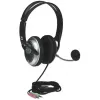 Manhattan Stereo-Over-Ear-Headset (3,5 mm), Mikrofonbügel (gepolstert), verstellbarer Stahl-Kopfbügel, Kabelfernbedienung zur Lautstärkeregelung, Ohrpolster, standardmäßig 2x 3,5 mm Stereo-Klinkenstecker für Audio/Mikrofon, Kabel 2,5 m, 3 Jahre Garantie