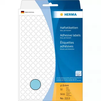 Mehrzweck-Etiketten HERMA 5632 Stück blau rund 8 mm