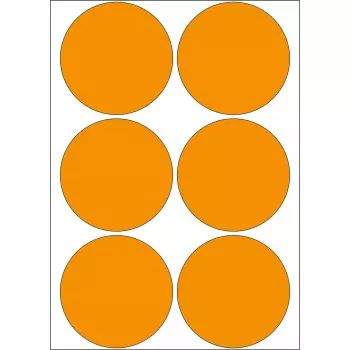 Mehrzweck-Etiketten HERMA 2284 leuchtorange 50 mm rund 144 Stück