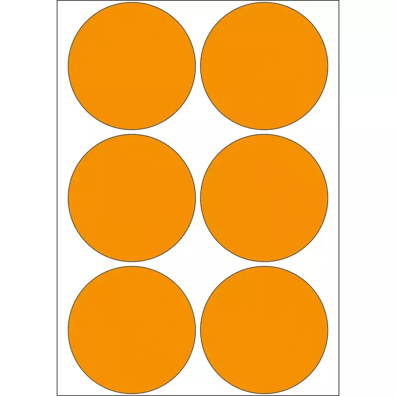 Mehrzweck-Etiketten HERMA 2284 leuchtorange 50 mm rund 144 Stück
