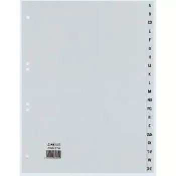Rexel PP-Register, grau, alphabetisch, Alphabetisches Tab-Register, Polypropylen (PP), Grau, A4+, 246 mm, 297 mm