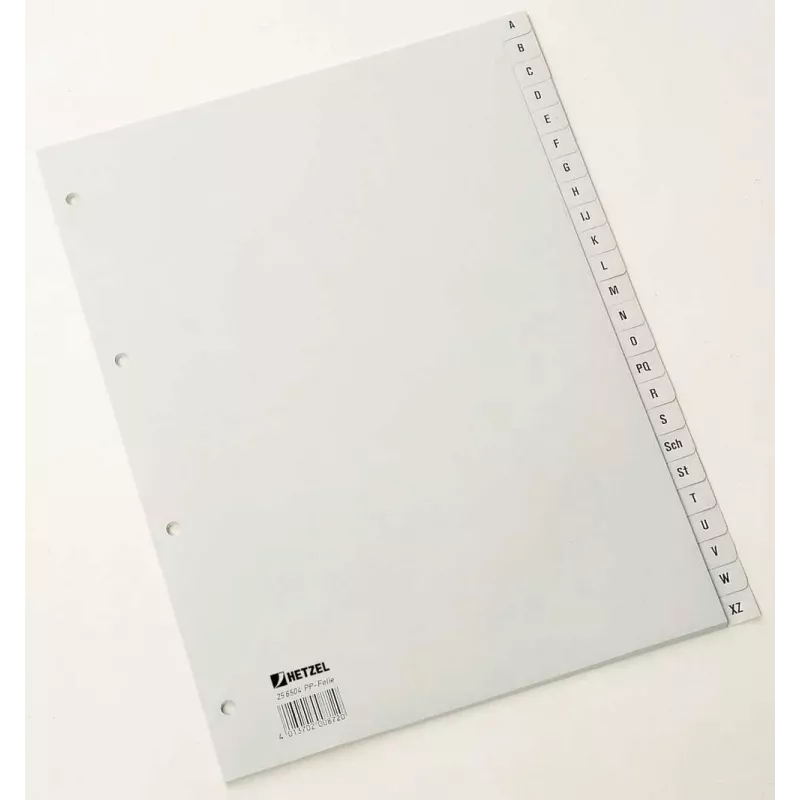 Rexel PP Trennblätter, grau, alphabetisch, Alphabetisches Tab-Register, Polypropylen (PP), Grau, A4, 226 mm, 297 mm
