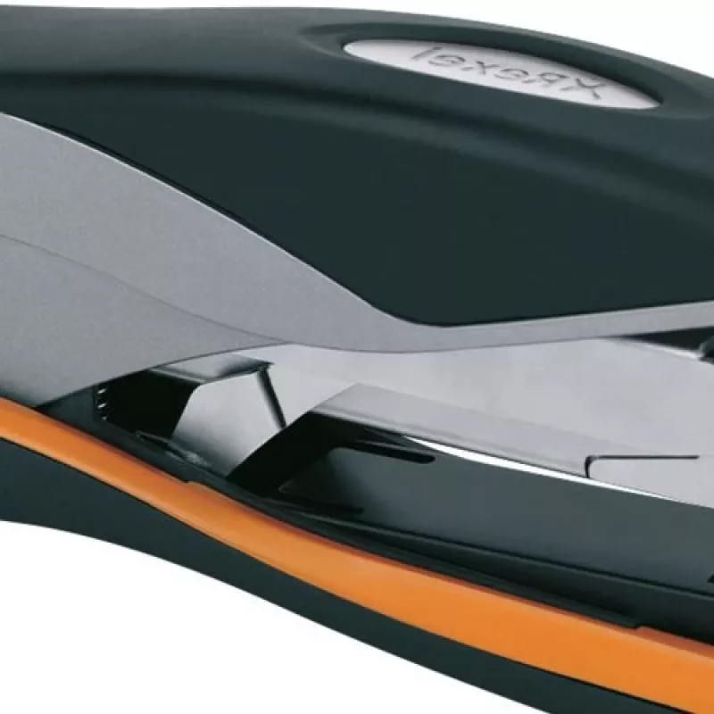 Rexel Heftgerät manuell Optima 40 Low Force Silber/Schwarz, 40 Blatt, Schwarz, Orange, Silber, Metall, 7 cm, 600 g, 40 x 190 x 80 mm