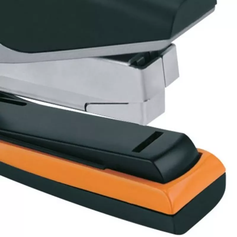 Rexel Heftgerät manuell Optima 40 Low Force Silber/Schwarz, 40 Blatt, Schwarz, Orange, Silber, Metall, 7 cm, 600 g, 40 x 190 x 80 mm