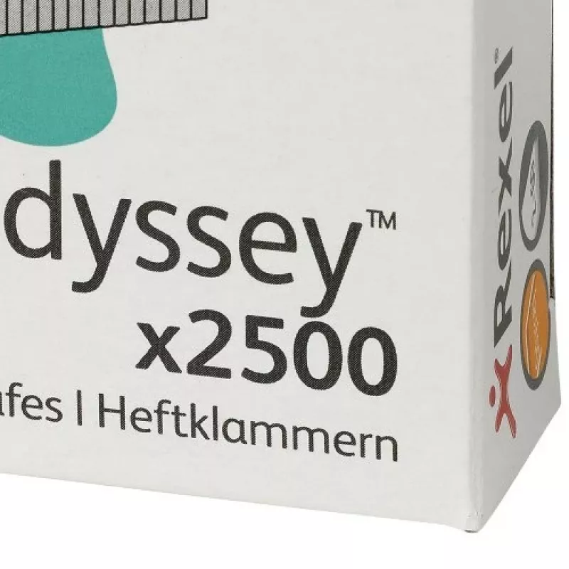 Rexel Heftklammern Odyssey Packung mit 2500 Stück, Heftklammernpaket, 2500 Heftklammern, Stahl, Silber, 60 Blatt, 130 g