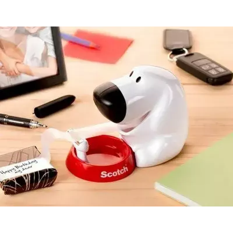 Tape Dispenser 3M Scotch C31 Schwarz Rot Weiß Dog-810