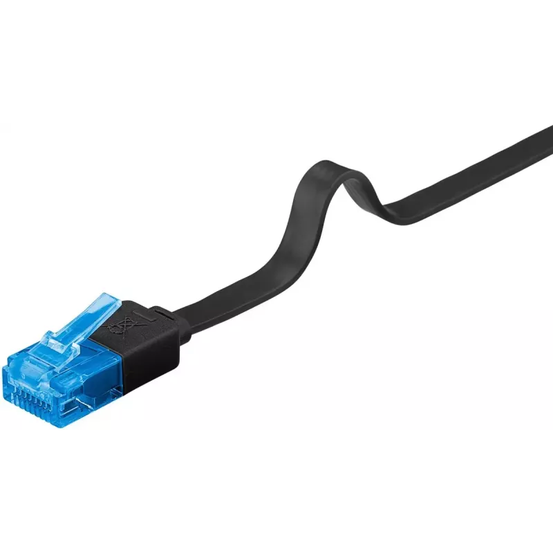 Flaches Patchkabel Goobay CAT 6A U/UTP Schwarz 5 m