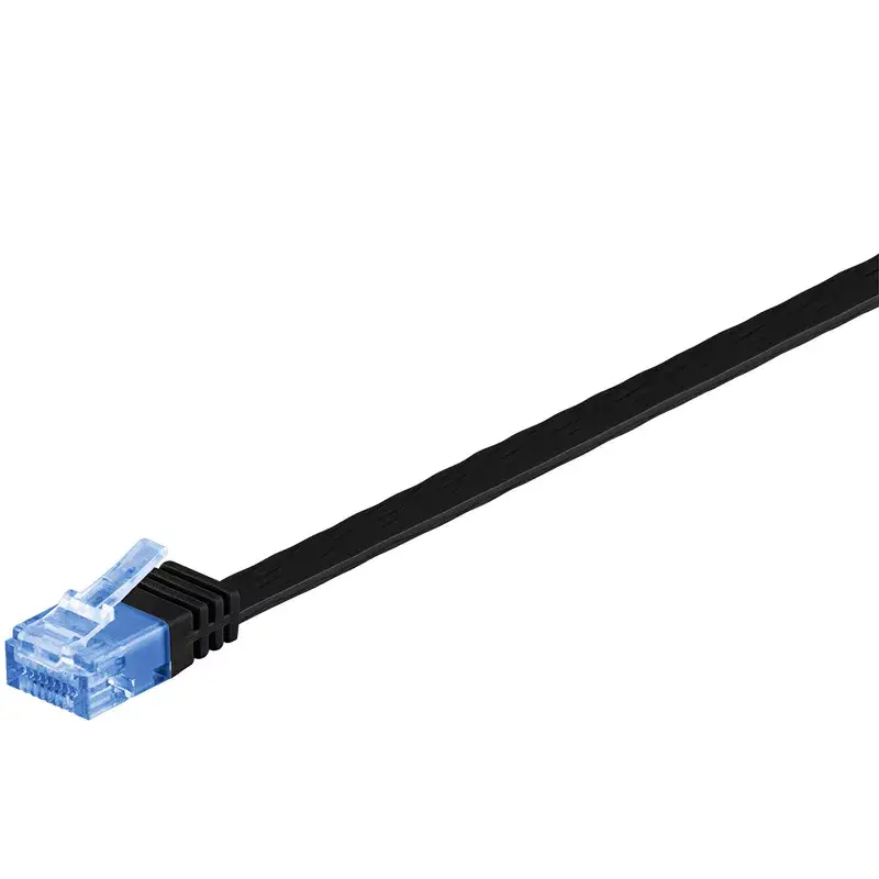 Flaches Patchkabel Goobay CAT 6A U/UTP Schwarz 5 m