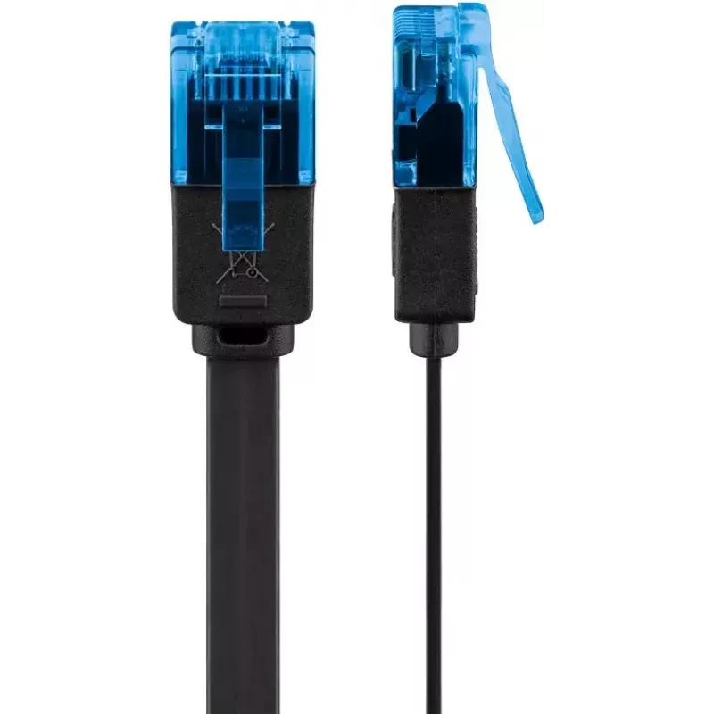 Flaches Patchkabel Goobay CAT 6A U/UTP Schwarz 7m