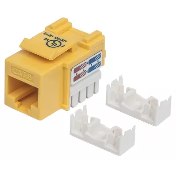 Intellinet Keystone-Buchse, Cat6, UTP, Schneidklemme, Gelb, Flach, Gelb, RJ-45, Buchse, 22/26, Cat6