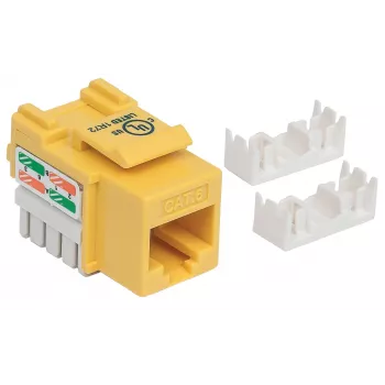 Intellinet Keystone-Buchse, Cat6, UTP, Schneidklemme, Gelb, Flach, Gelb, RJ-45, Buchse, 22/26, Cat6