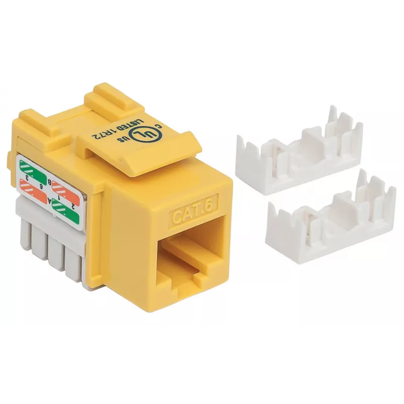 Intellinet Keystone-Buchse, Cat6, UTP, Schneidklemme, Gelb, Flach, Gelb, RJ-45, Buchse, 22/26, Cat6