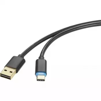 USB-Kabel Renkforce RF-4758090 1,5m USB A USB C Schwarz