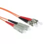 ACT 0,5 m LSZH Multimode 50/125 OM2 Glasfaser-Patchkabel Duplex mit SC- und ST-Steckern