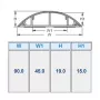 ACT Kabelkanal rund PVC 90 mm, Grau, PVC, V-0, 90 mm