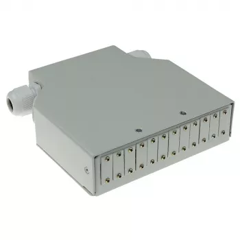 ACT DIN-Schienen-Glasfaser-Abschlussbox unbestückt, 12 Ports, Glasfaser, Elfenbein, 130 mm, 130 mm, 45,3 mm, Box