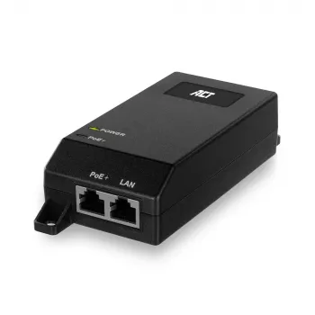 ACT Gigabit PoE+ (30W) Injektor, Gigabit Ethernet, 10,100,1000 Mbit/s, IEEE 802.3, IEEE 802.3ab, IEEE 802.3af, IEEE 802.3at, IEEE 802.3u, Schwarz, 30 V, 100 - 240 V