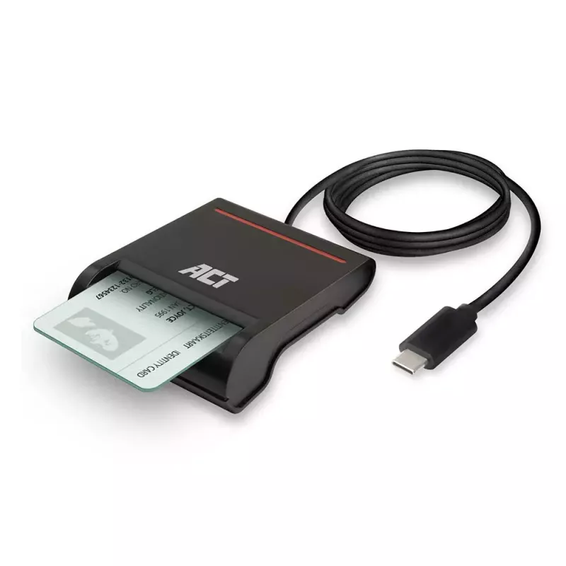 ACT Externer USB-C Smartcard eID Kartenleser, schwarz