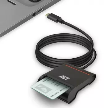 ACT Externer USB-C Smartcard eID Kartenleser, schwarz