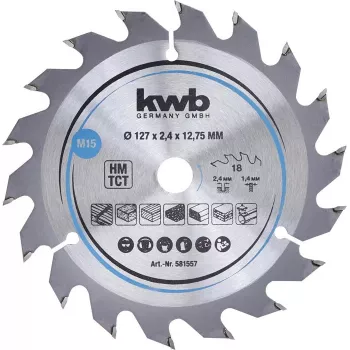 Kreissägeblatt KWB 581557 12,7 cm für Hartholz, Kunststoff, Sperrholz, Weichholz