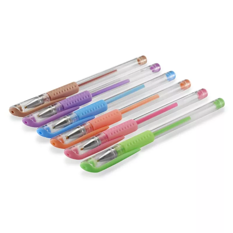 Hama Pastel Kappen-Gelschreiber Blau, Braun, Grün, Orange, Pink, Lila 6 Stk.