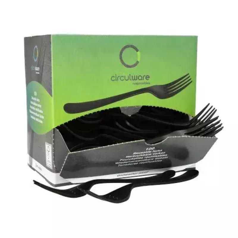 Einweggabel Papstar 96526 Polypropylen 200 Stück Schwarz 190 mm