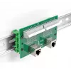 DeLOCK RJ50 2 x Buchse auf 2 x Klemmenblock mit Druckknopf für DIN-Schiene abgewinkelt