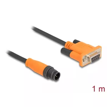 DeLOCK M12 CAN-Bus-Kabel A-kodiert 5-polig Stecker auf D-Sub 9 Buchse 1 m