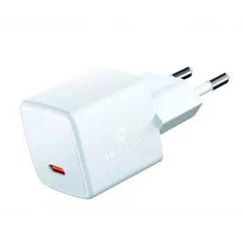 SWISSTEN Mini-Reiseladegerät GaN 25W PD USB-C Schnellladegerät für Telefone und Tablets